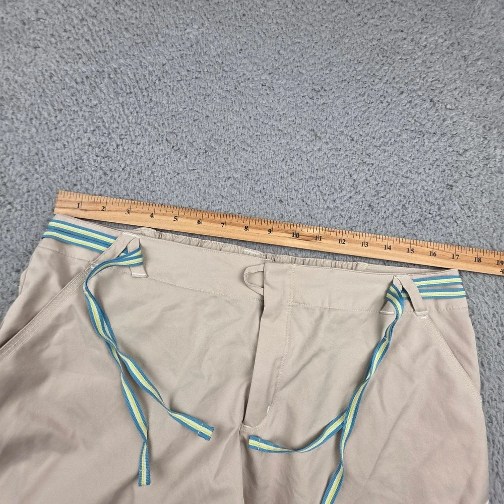 Nike Ribnon Belt Shorts Women Large Tan Beige Lightweight Golf Tennis Gorpcore‎